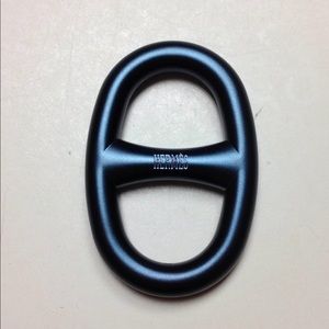 Hermes metallic dark blue chaine D'ancre scarfring